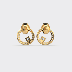 Elegante pendiente de moda de círculo redondo de plata 925 con diamantes cultivados en laboratorio, diseño de solitario brillante, regalo de moda perfecto para ella - Product Image 2