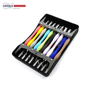 Juego de instrumentos quirúrgicos dentales de relleno compuesto de 10 piezas Manual Clase I con mango de silicona y casete de esterilización CE - Product Image 5