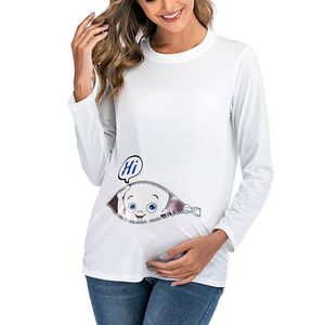 Vente en gros de t-shirts de maternité vierges en coton bon marché nouvelle conception de vêtements personnalisés t-shirts de maternité respirants à manches courtes - Product Image 5