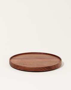 Juego de 4 platos de cena de color oscuro, platos de madera de acacia, bandeja redonda, plato de servicio de fácil limpieza para comida, postre, plato de ensalada - Product Image 6