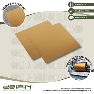 Plateau à gâteau carré en carton doré, jetable, en papier alimentaire solide, taille et couleur personnalisables - Product Image 3