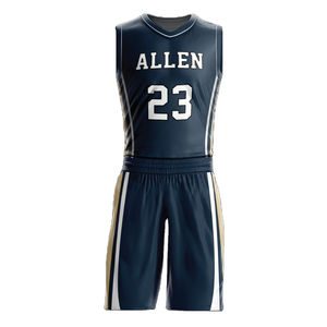 Tenues de basketball personnalisables pour hommes 2026 – Maillots 100 % polyester respirants de haute qualité avec impression par transfert thermique – Collection été - Product Image 3