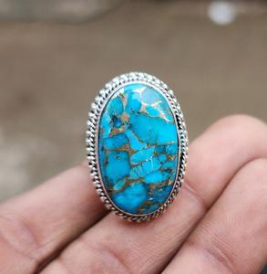 Jewelry For Women <b>Silver</b> <b>Boho</b> Style <b>Ring</b> Jewelry 925 Sterling <b>Silver</b> Turquoise Gemstone Trending Handmade <b>Ring</b> Gift For Love - Product Image 2