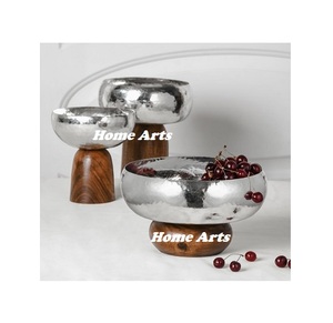 <b>Set</b> Of 2 Iron Chocolates Bowl With Stand Round Shape Customized Size Chocolates Bowl With Stand In India - Product Image 2