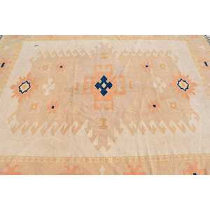 พรมถักสไตล์ตุรกีโบราณ6.6 x 8.4ft เบจสีส้มการออกแบบการเย็บปะติดปะต่อกันพรมห้องนั่งเล่นขนแกะคลาสสิกพร้อมแผ่นยางรองสำหรับวัยรุ่น - Product Image 5