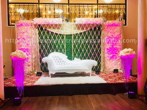 Sofá de boda de estilo italiano, último diseño, conjunto de sofá de Metal plateado, Heena Escenario nocturno, diseñado, muebles de boda indios de lujo, eventos - Product Image 6