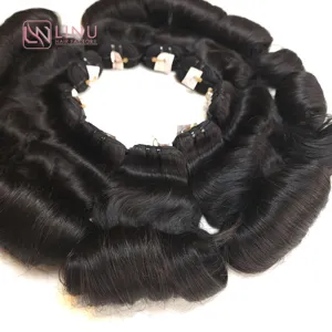 Natural Color Top Quality Raw Curly Unprocessed Human Hair Bundles Double Weft Manufacturer Supplier Wholesale