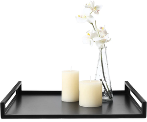 Bandeja DE SERVICIO DE Metal de hierro negro mate estilo de diseño minimalista decoración de Navidad patrón de naturaleza muerta para uso en cocina bandeja de té - Product Image 2