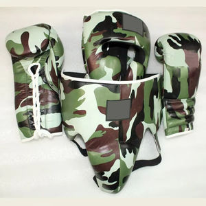 Ensemble de boxe en cuir véritable, nouveaux gants de boxe en cuir personnalisés, ensemble de boxe professionnel, équipement d'entraînement de boxe, protège-poitrine - Product Image 3