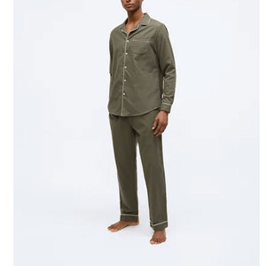 Cotton Made Breathable Casual Men Sleeping Set High Quality 2-Piece Thickened Warm Nightwear <b>Low</b> MOQ - Product Image 1