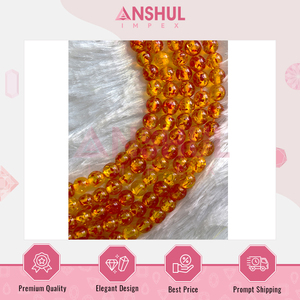 Perles rondes en ambre teinté de qualité supérieure, design élégant, 8 mm, pour bracelets et colliers, bijoux - Product Image 2