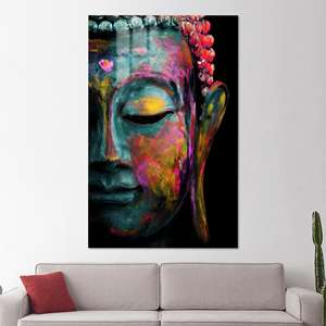 Decoración Zen para el Hogar: Arte Impreso de Buda en Lienzo, Opción de Vidrio Templado, Vidrio - Product Image 1