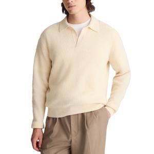 Suéter de invierno con logotipo personalizado para hombre con patrón Jacquard Manga larga y cuello redondo Diseño sólido Jersey de solapa informal de invierno - Product Image 1