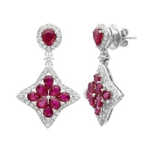 Boucles d'oreilles pendantes en rubis plaqué or, pierre de naissance de juillet, bijoux fins élégants et mignons, cadeau pour femme pour les anniversaires et les occasions de fête - Product Image 4