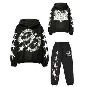 ชุดวอร์มผ้าคอตตอนสำหรับผู้ชายชุดวอร์ม2ชิ้นสำหรับใส่วิ่งชุดวอร์มลำลองแบบเรียบสำหรับใส่ได้ทั้งชายและหญิง - Product Image 4