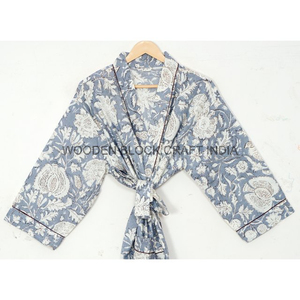 Kimono de algodón 100% para mujer, elegante vestido de Kimono de algodón para mujer, hermosa bata de baño Maxi y bata de ducha para el verano - Product Image 3