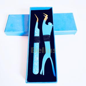 Pince à épiler à pointe de fibre de haute précision pince à épiler professionnelle d'extension de cils à volume droit avec emballage de boîte personnalisé - Product Image 4