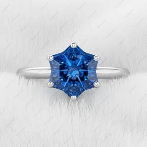 Ideas de regalos de Navidad originales, anillo de diamantes único y personalizado con diseño de flor azul elegante para mamá, papá, esposa, joyería por menos de 500 para 2025 - Product Image 2