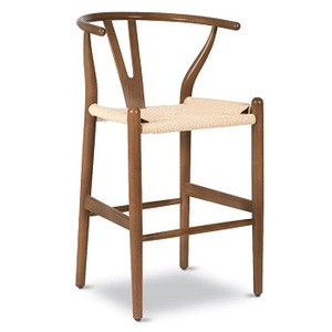 Barato nórdico de madera maciza comedor Y silla HANSEN & SON Hans CARL CH24 haya nogal roble madera comedor madera Wishbone Bar taburete silla - Product Image 2