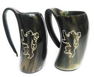 En solde Corne à boire Viking Tasse à bière 500ml Écologique Vintage Camping Tasse de voyage avec poignée - Product Image 3