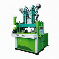 Machine de moulage par injection verticale à disque bicolore, un moule supérieur et deux moules inférieurs, écran tactile PLC intelligent, haute précision