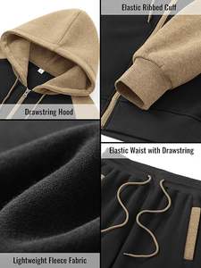 OEM al por mayor de los hombres de moda del chándal Gimnasio Sudadera con capucha Jogger Pants Set Custom Logo Fleece Chándal Set - Product Image 5