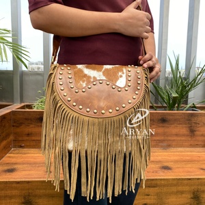 Wholesale 2025 Factory Custom New Design Large Capacity Genuine Cowhide Leather Fringe Shoulder Bag for Women's Luxury <b>Handbag</b> - Product Image 1