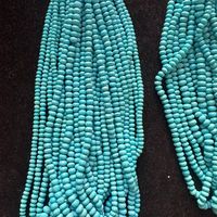 Perles de Turquoise Facettées Rondelles 100% Naturelles de Haute Qualité 5-7mm, Perles en Pierre Bleue, Expérimentées (Plus de 50 Ans), Emballées en Sachet OPP