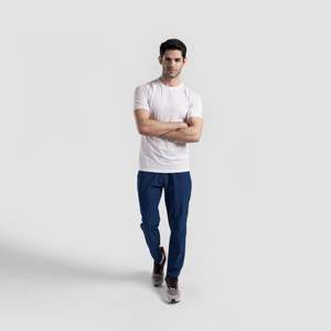 Performance Teal <b>Trousers</b> for Men XL/Large Lightweight Woolen Fabric with Pleat Decoration <b>Waterproof</b> for Spring Season - Product Image 4