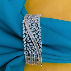 Stylish Golden Finish American Diamond Sparkling Zircon Design <b>Bracelet</b> <b>for</b> Modern Wear Functions <b>Bracelet</b> <b>for</b> Women and <b>Girls</b> - Product Image 1