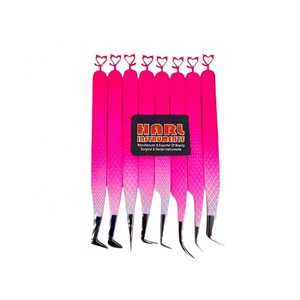 Ensemble de pinces à épiler pour cils Double Tune avec de nouvelles pointes en fibre de conception en forme de cœur, pinces à épiler cosmétiques en acier inoxydable pour extensions de cils - Product Image 4