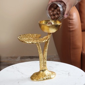 <b>Two</b> <b>Tier</b> Matte Gold Polished Chocolate <b>stand</b> For Chocolate Serving And Dessert Serving Usage Tabletop Kitchen Supplies Items - Product Image 6