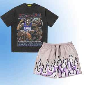 Conjunto de Camiseta y Pantalones Cortos de Malla de Secado Rápido para Hombre, Estilo Urbano de Verano, Conjuntos de Moda con Chándal, Ropa Cómoda - Product Image 4