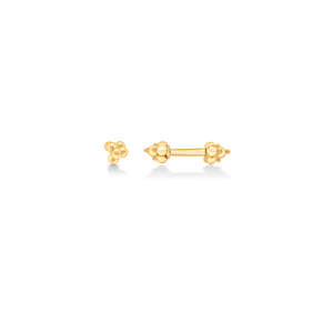 Boucles d'oreilles créoles en or jaune 14 carats pour femmes avec diamant ou perle - Product Image 3