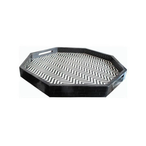 Bandeja de Servir Cuadrada Personalizada con Incrustaciones de Hueso |   Bandeja Tradicional de Madera con Incrustaciones de Nácar para el Hogar, Hospitalidad y Bodas |   Suministro al por Mayor - Product Image 1