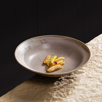 Assiettes en porcelaine pour restaurant, gris lavande mat, bol de service, vaisselle d'usine, plat à soupe et pâtes en céramique, vaisselle pour hôtel et café
