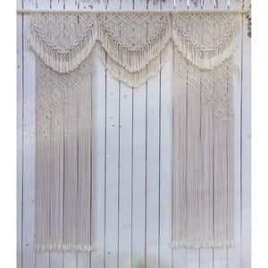 Grande tenture murale bohème en coton et rotin, motif abstrait fait main, pour décoration de mariage, maison et salon, style artistique. - Product Image 1