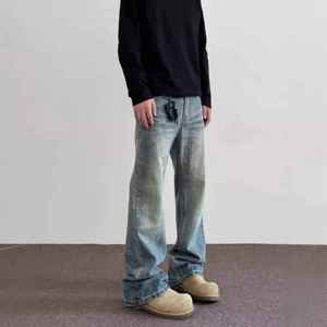 Jeans amples en coton léger pour homme, taille mi-haute, respirants, surdimensionnés, grande taille, fabriqués sur mesure par le fabricant - Product Image 3