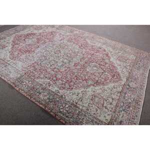 Alfombra Turca Vintage de 6,8x10 pies (207x306 cm), Alfombra Oriental Roja - Product Image 4