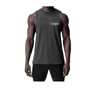 Camiseta sin mangas Unisex 100% de algodón con cuello redondo, ropa ligera Reversible para correr, de talla grande, transpirable, antibolitas para hombres y mujeres - Product Image 1