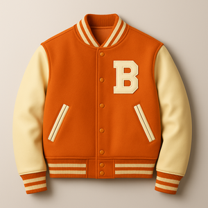 Veste universitaire personnalisée Corps en laine Manches en cuir | Veste Letterman de baseball universitaire | Vêtements de sport avec logo brodé OEM ODM - Product Image 1