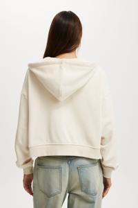 Nueva moda invierno 500 Gsm Zip recortada sudaderas con capucha para mujer sudadera pesada ajuste holgado cómodo señoras bordado 3D - Product Image 5