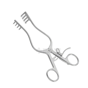 NORFOLK NORWICH Retractor de palanca de gancho de acero inoxidable curvo de 8,12 \ ", autorretención, 5x4 puntas afiladas, no estériles - Product Image 1