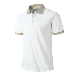 เสื้อยืดแขนสั้นผ้าไอซ์ซิลค์สำหรับผู้ชายเสื้อโปโลสำหรับวัยกลางคนและผู้สูงอายุในฤดูร้อน - Product Image 1