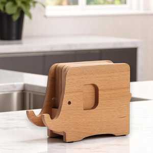 Kalatri ชุดถาดรองแก้วไม้วอลนัทสำหรับร้านอาหารทำมือเป็นมิตรต่อสิ่งแวดล้อม - Product Image 4