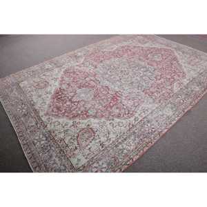 Alfombra Turca Vintage de 6,8x10 pies (207x306 cm), Alfombra Oriental Roja - Product Image 2