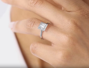 Bague de mariage en diamant de taille princesse 10k jaune rose or blanc bagues de fiançailles élégantes - Product Image 2