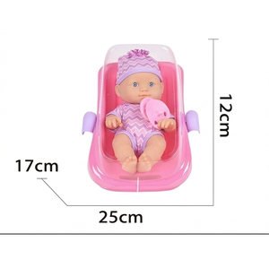 Poupée bébé enfant de 9 pouces avec <span class=keywords><strong>corps</strong></span> entier et yeux fixes, jouets avec panier pour sucette, jouets d'imitation pour enfants - Product Image 4