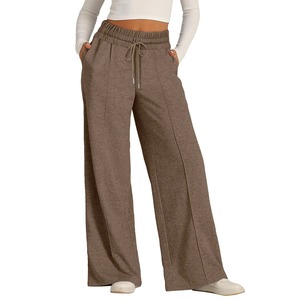 Pantalones de mujer, pantalones para mujer, venta al por mayor 2024, pantalones holgados de cintura alta para mujer, pantalones de pierna anchos y transpirables, nueva moda informal de cintura alta - Product Image 2