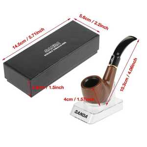 Pipas para fumar de madera de acacia y mango terroso hechas a mano con detalles tallados en bruto, mezcla de resina y materiales naturales seguros para relajarse - Product Image 3